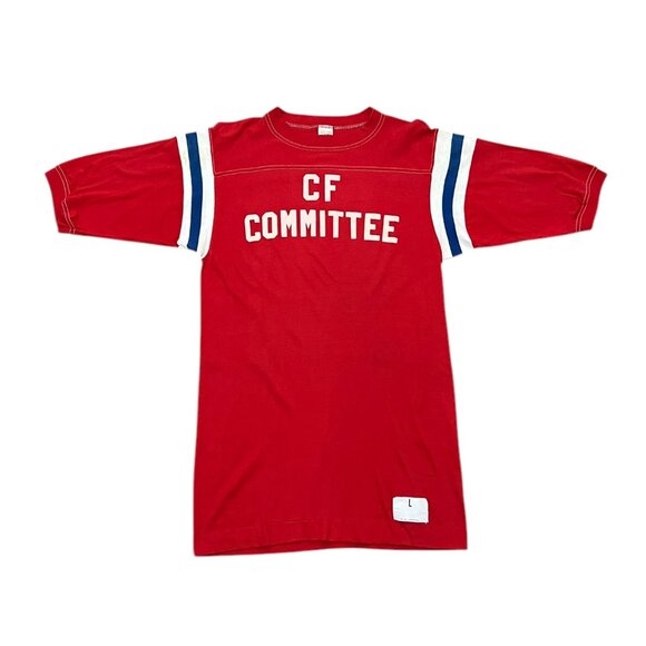 Men’s Vintage CF Committee “Sportswear” t shirt red cotton 1970s - Picture 1 of 7